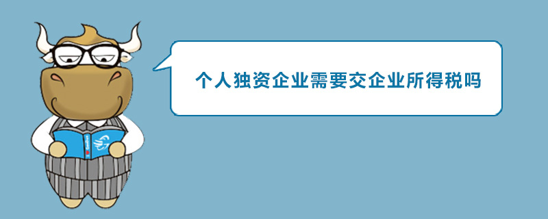 个人独资企业需要交企业所得税吗